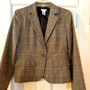Liz and Co Brown Plaid Women's Blazer
